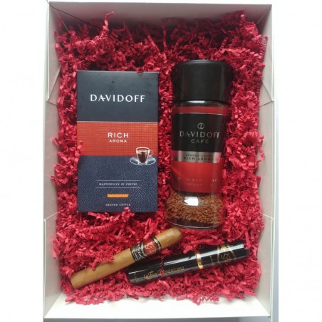 Zestaw prezentowy kawa Davidoff+ cygaro La Flor Dominicana Ligero No.100