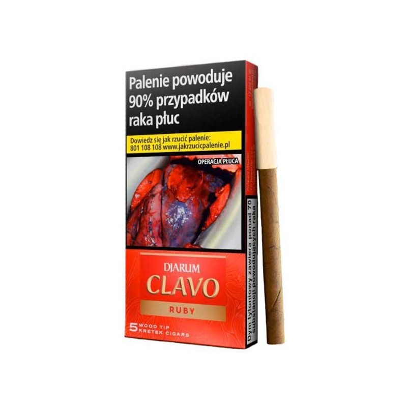 Cygaretki DJARUM CLAVO RUBY WOOD TIP (5)